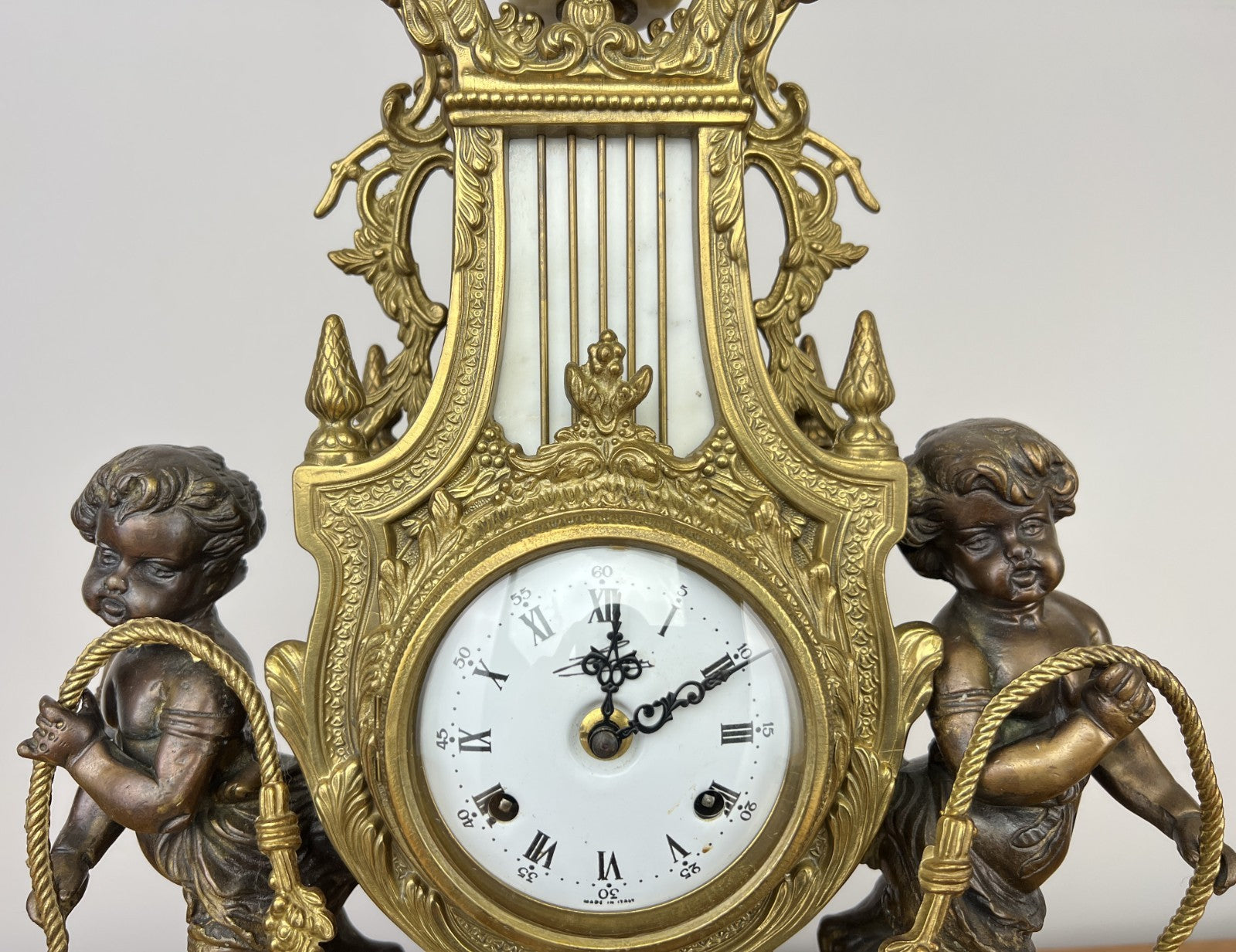 Clock Antique Louis XV Brass Marble Garniture Set With Candelabras LOT 60265