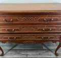 Chest of Drawers Vintage French Louis XVI Oak Carved 3 Drawer Cabinet LOT 43958