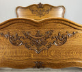 Bed Vintage French Louis XVI Double Bed Frame Oak Carved Headboard LOT 46122
