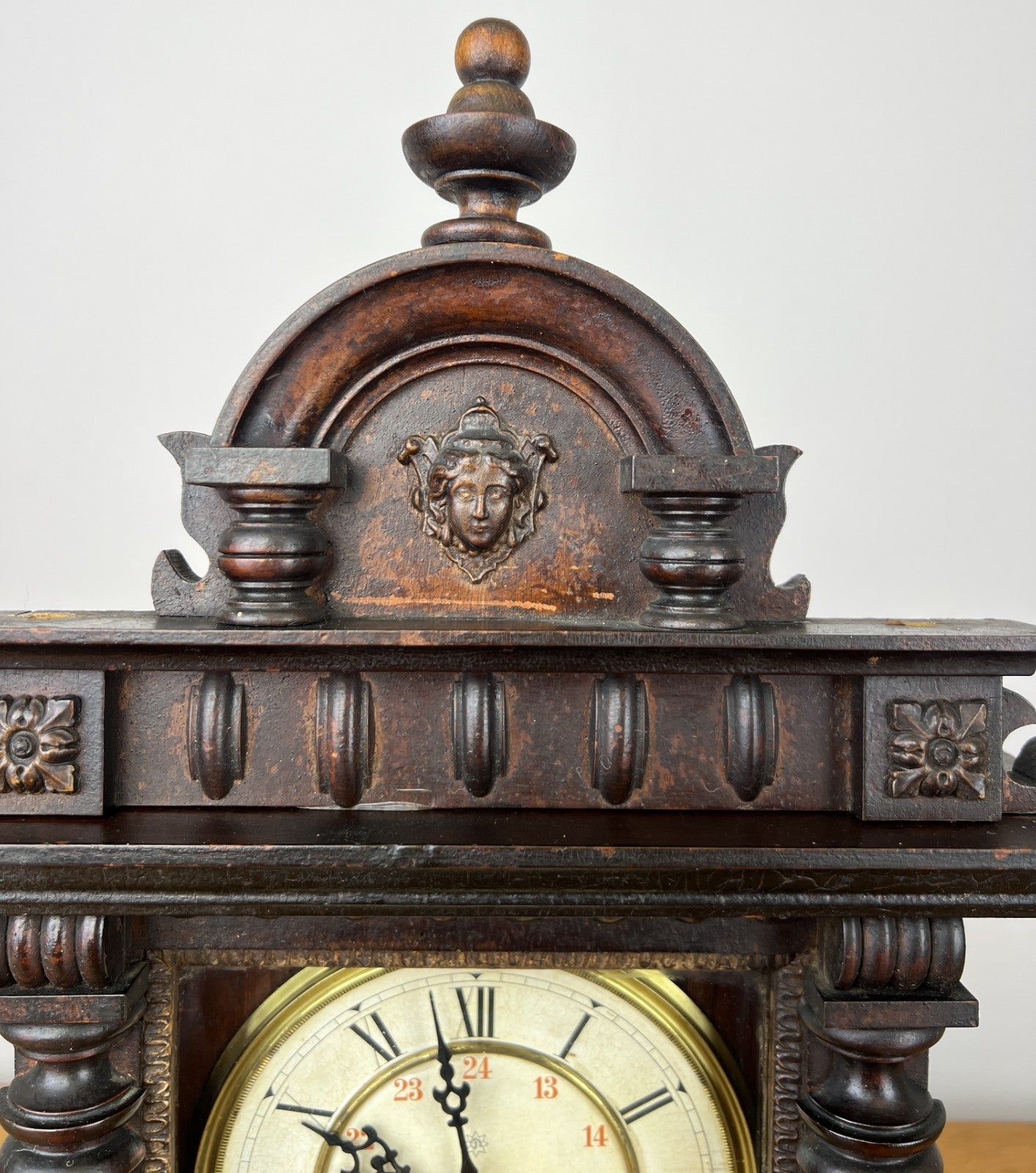 Clock Vintage Junghans Wooden Mantel Clock Glass Door Table Clock LOT 60559
