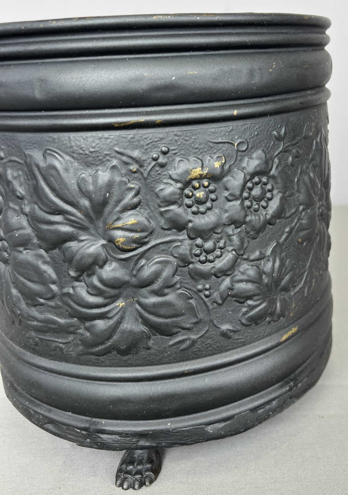 Plant Pot Vintage French Painted Brass Floral Jardiniere Planter LOT 6472