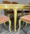Dining Table Vintage French Louis XVI Shabby Chic with Set of 6 Chairs LOT 44044