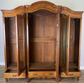 Wardrobe Antique French Mahogany Three Door Mirrored Carved Armoire LOT 612716