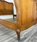 Bed Vintage French Louis XVI Double Bed Frame Oak Carved Headboard LOT 46059