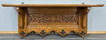 French Vintage Style Coat Rack Oak 4 Hooks Ornate Wall Shelf Coat LOT 46901