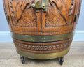 Cabinet Vintage French Style Barrel Drink Cabinet Oak Carved Storage LOT 49626