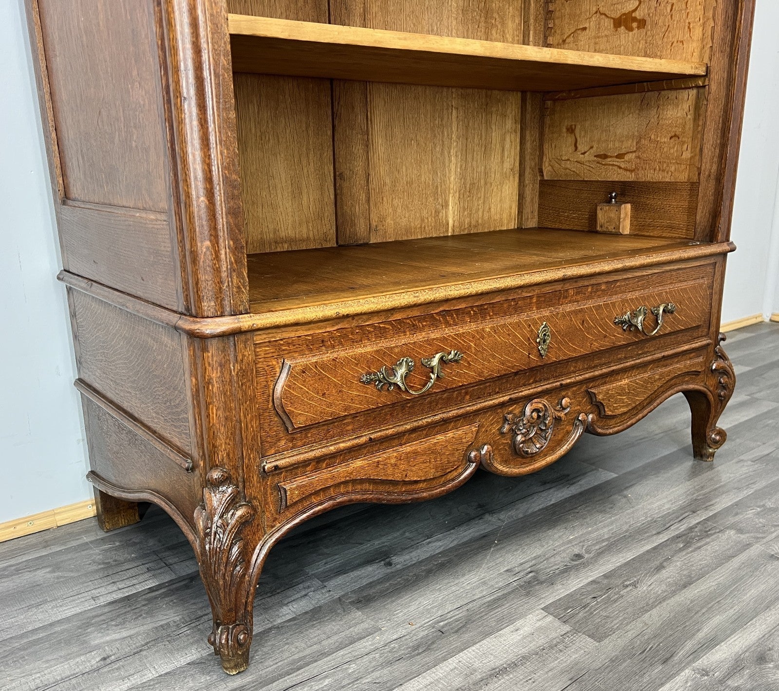 Bookcase Antique French Style Display Oak Carved Cabinet Sideboard LOT 479115