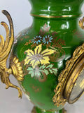Mantel Clock Set Antique French Garniture Porcelain Bronze Candelabras LOT 362012