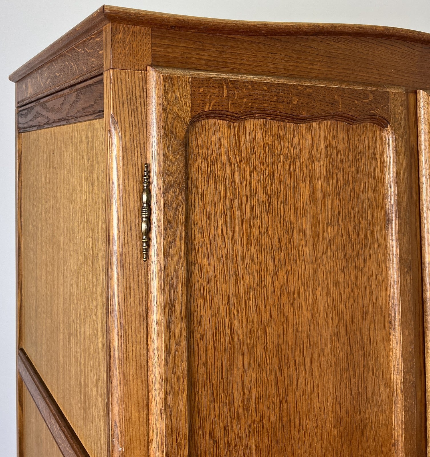 Wardrobe Vintage French Louis XVI Style Oak Two Door Carved Armoire LOT 48523