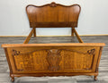 Bed - Vintage French Louis XV Double Bed Frame Carved Headboard  Lot 37080