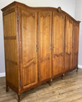 Wardrobe Vintage French Louis XVI Style Oak Five Door Carved Armoire LOT 63972