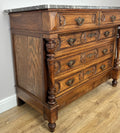 Chest of Drawers Antique French Style Marble Top Walnut Cabinet LOT 60773