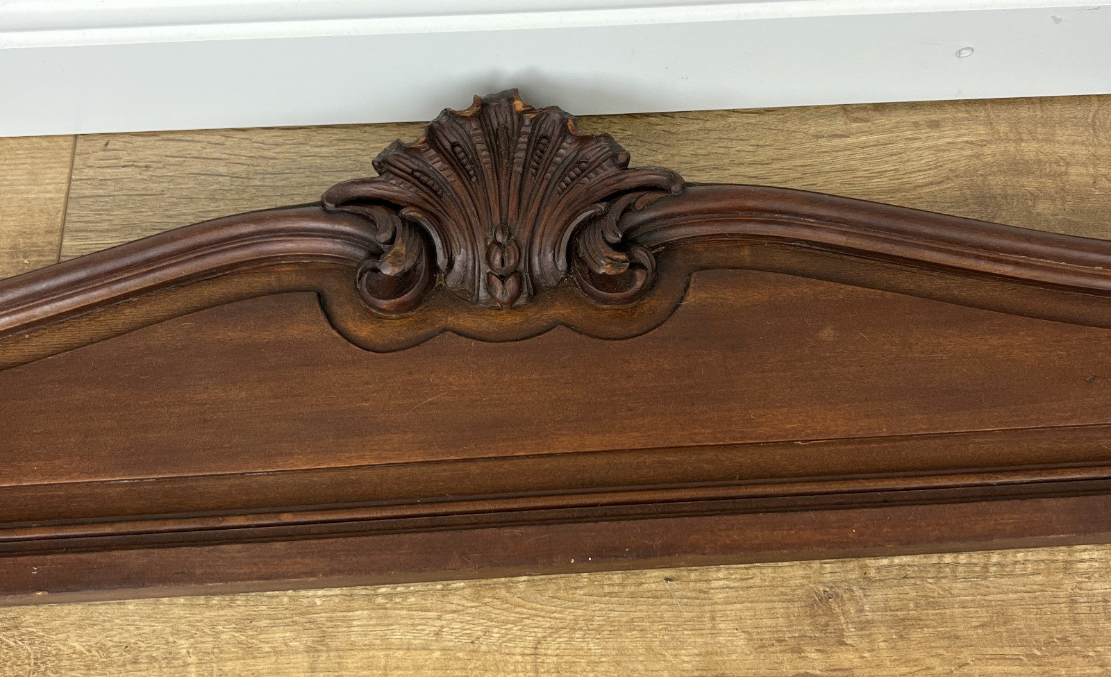 Pediment Antique French Style Walnut Hand Carved Decorative Crest LOT 61673
