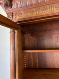 Bookcase Antique French Style Glazed Display Oak Cabinet Sideboard LOT 6513