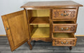 Cabinet Vintage French Louis XVI Oak Carved with 3 Drawers Sideboard LOT 445512