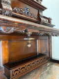 Sideboard Antique French Style Walnut Marble Display Cabinet Cupboard LOT 357614