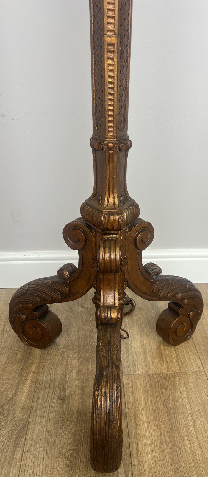 Floor Lamp Vintage French Style Ornate Standing Lamp with Fringe Shade LOT 607319