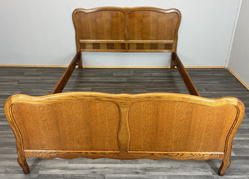 Bed Vintage French Louis XVI Double Bed Frame Oak Carved Headboard LOT 45900