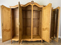 Wardrobe Vintage French Louis XVI Style Oak Four Door Carved Armoire LOT 63858