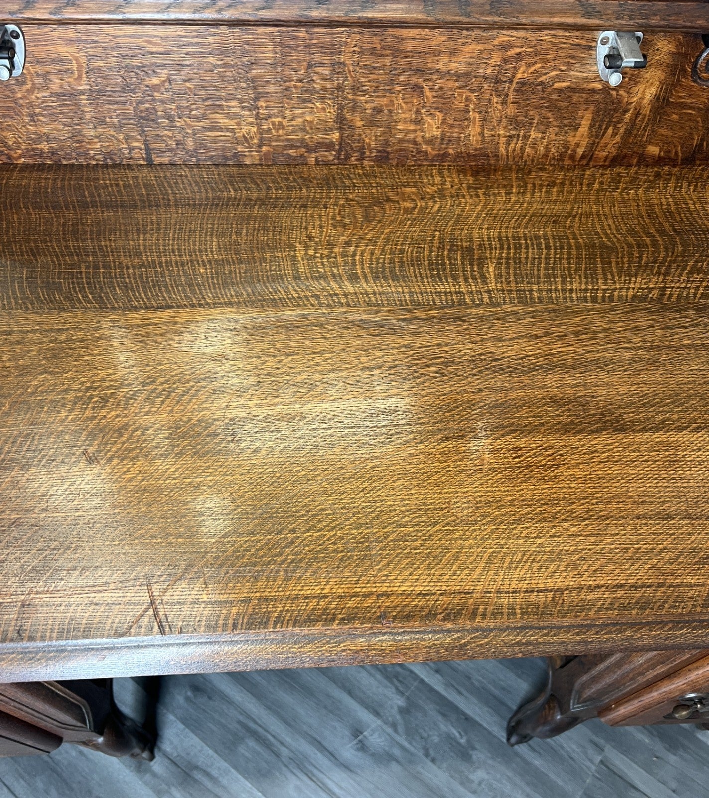 Vintage Dressing Table with Mirror French Louis Oak Vanity Table Makeup LOT 45198