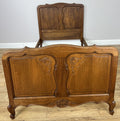 Bed Vintage French Louis XVI Oak Single Bed Frame Carved Headboard LOT 63891