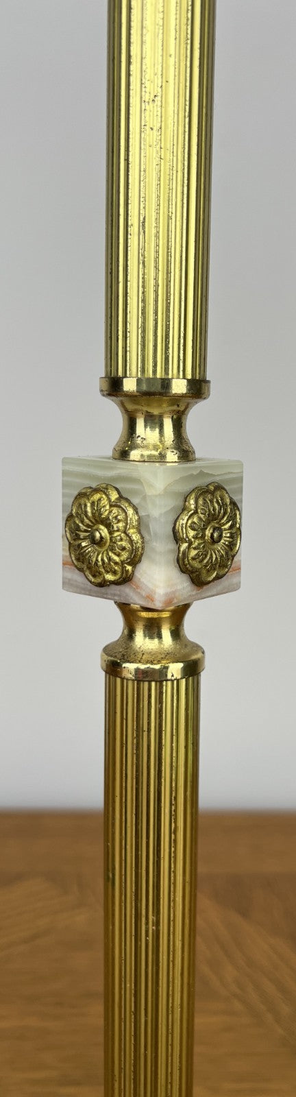 Ashtray Stand Vintage French Brass Onyx Crystal Floor Ashtray Stand LOT 60244