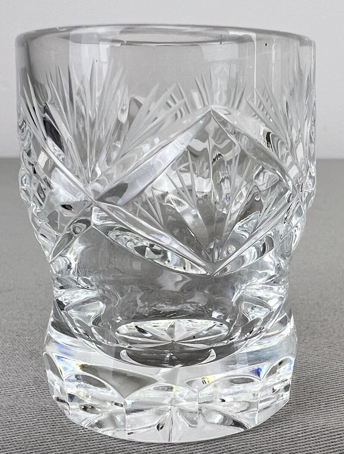 Carafe Set Vintage Style Crystal Cut 6 Shot Glasses and Tray LOT 6436