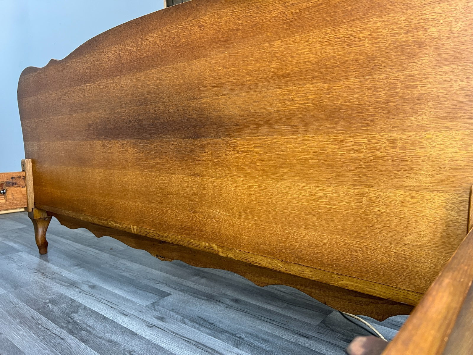 Bed Vintage French Louis Double Bed Frame Headboard with Bedside Tables LOT 473414