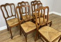 Dining Chairs Vintage French Louis Style Oak Rush Seat Set of 6 Chairs LOT 63485