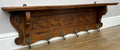 Coat Rack Vintage French Oak Wall Mounted 6 Hooks Carved Rack Hanger LOT 62080