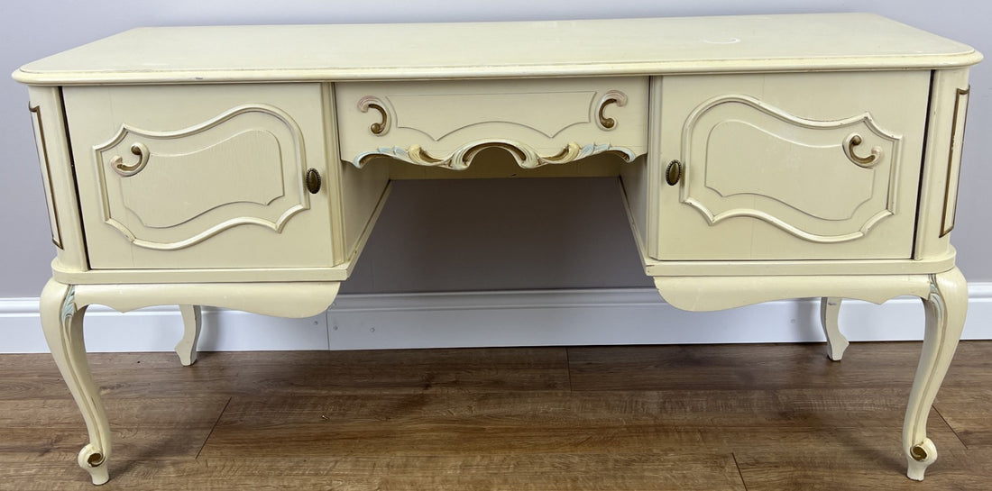 Sideboard Vintage French Shabby Chic Louis Style Carved Storage Cabinet LOT 48350