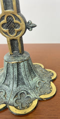 Crucifix Vintage Style Ornate Religious Cross With Candleholders Set LOT 49565
