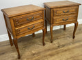 Pair of Bedside Tables Vintage French Louis Oak Nightstands Cabinets LOT 63502