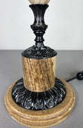 Table Lamp Vintage French Style Ceramic Brass Lamp with Shade LOT 507910