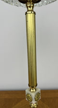 Ashtray Stand Vintage French Brass Onyx Crystal Floor Ashtray Stand LOT 60243