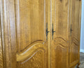 Wardrobe Vintage French Louis XVI Style Four Door Oak Carved Armoire LOT 49297