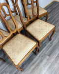 Chairs Vintage French Louis XVI Style Oak Upholstered Set of 6 Carved LOT 44014
