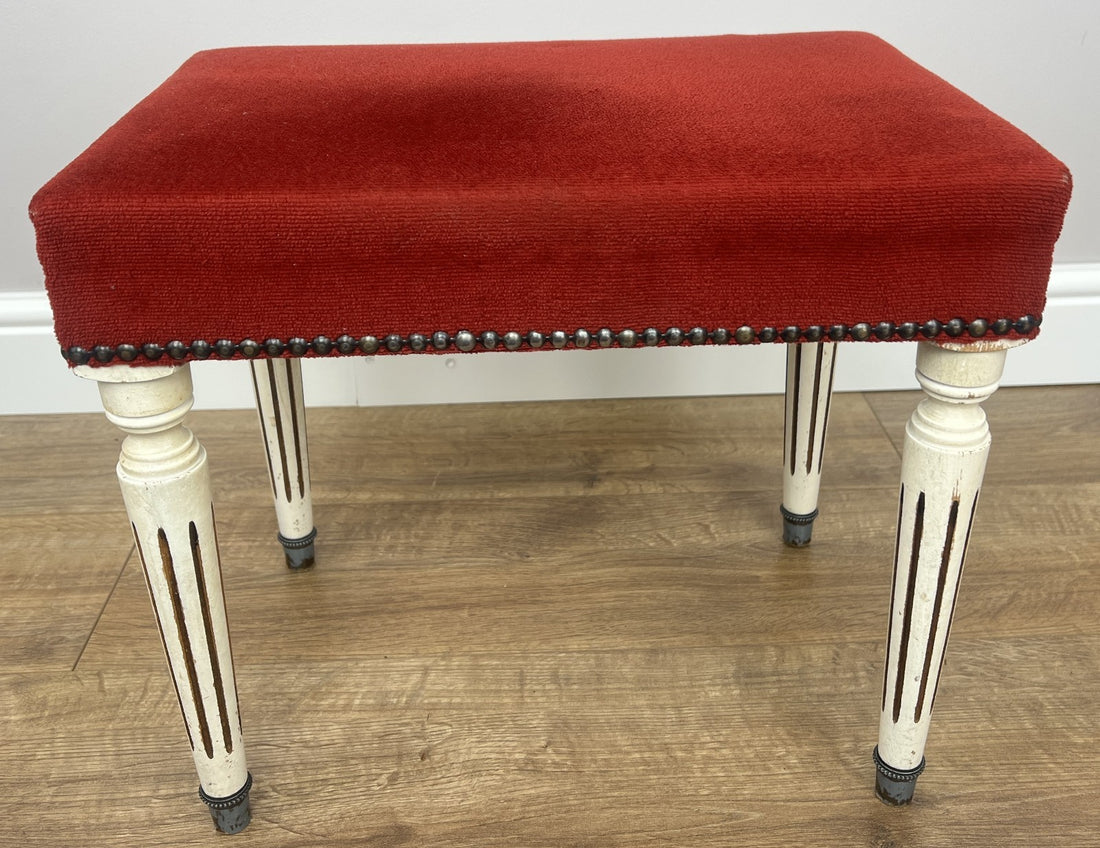 Footstool Vintage French Upholstered Stool Bench Decorative Seat LOT 49480