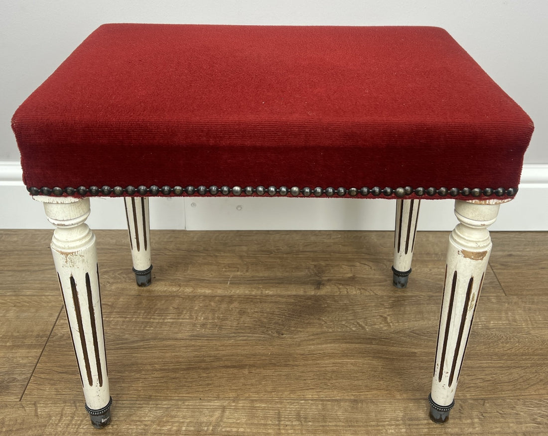 Footstool Vintage French Upholstered Stool Bench Decorative Seat LOT 49480