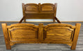 Bed Vintage French Style Oak King Size Carved Frame Carved Headboard LOT 21751