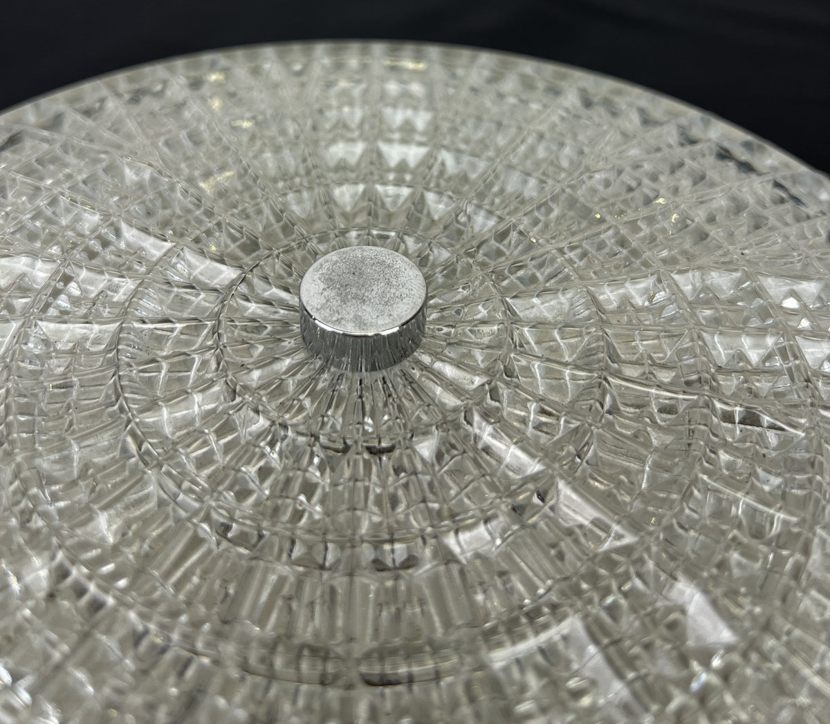 Ceiling Lamp Vintage French Style Patterned Glass Flush Mount LOT 6480