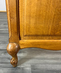 Bed Vintage French Louis XVI Oak Double Bed Frame Carved Headboard LOT 29643