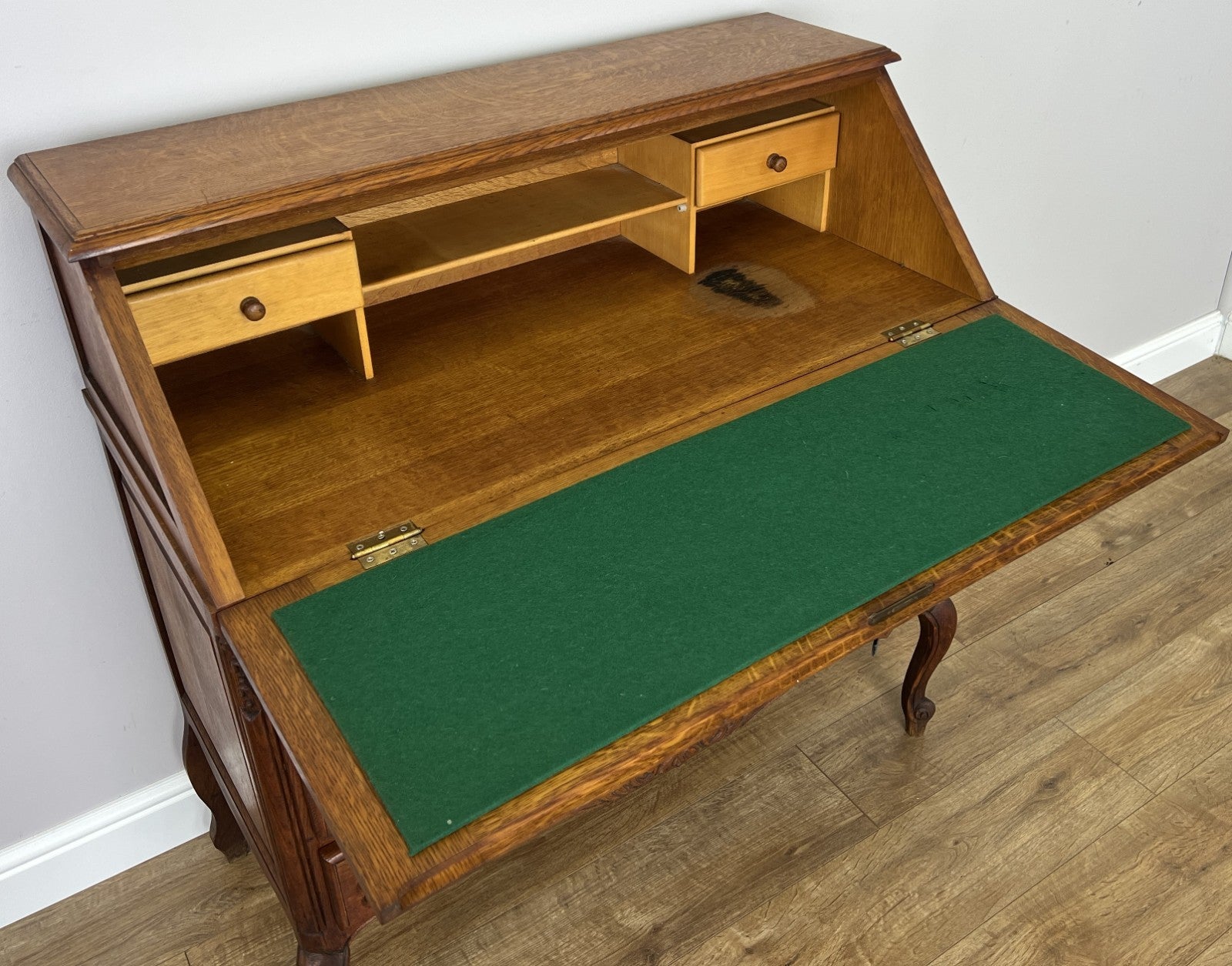 Secretaire Writing Desk Vintage French Louis Oak Rare Bureaux Cabinet LOT 615414