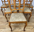 Dining Chairs Vintage French Louis Style Oak Set Upholstered Seats LOT 48853