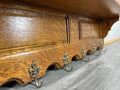 French Vintage Coat Rack Oak 6 Hooks Wall Shelf Carved Coat Hanger LOT 44342