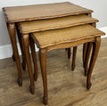 Nested Tables Vintage French Louis Oak Set of Three Carved Tables LOT 6498