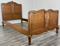 Bed Vintage French Louis XVI Double Single Frame Oak Carved Headboard LOT 45937