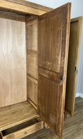 Wardrobe Vintage French Oak Triple Door Mirrored Carved Armoire Cabinet LOT 610118