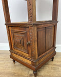 Bedside Table Antique French Marble Top Oak Cabinet Carved Cupboard LOT 635210