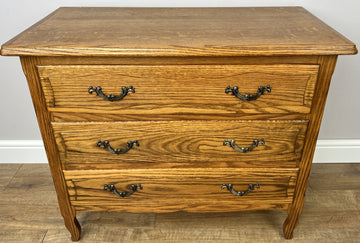Chest of Drawers Vintage French Louis Oak 3 Drawers Carved Cabinet LOT 62560